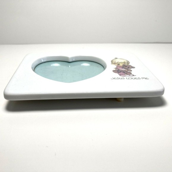 Vintage Precious Moments Porcelain Photo Frame Jesus Loves Me 1986 BOY - Picture 2 of 6